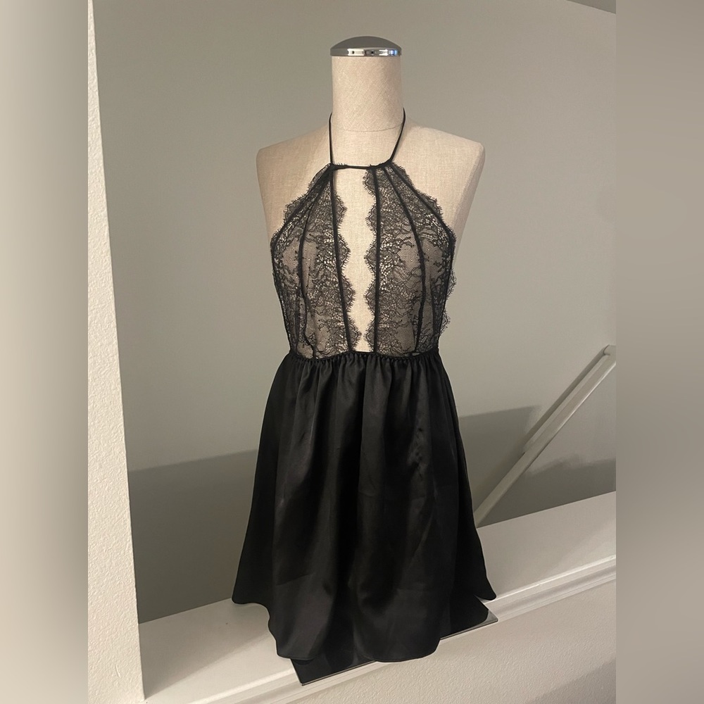 Black Lace Halter Lingerie Babydoll Victoria’s Secret